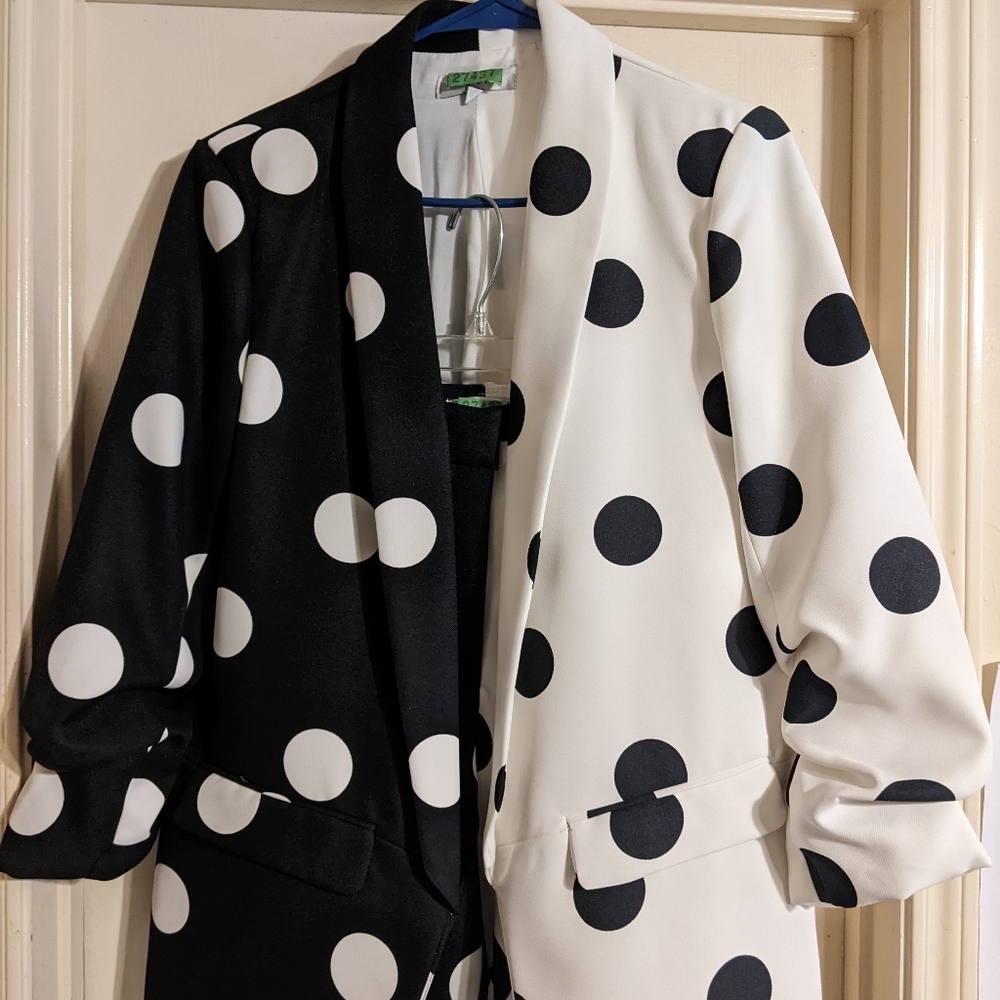 OVI Black and White Polkadot Pants Suit